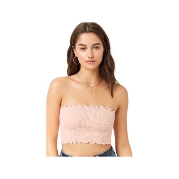 White Smocked Tube Top - Picture 1 of 9